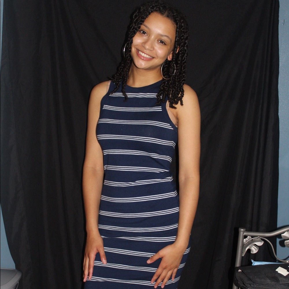 STRIPED SPRING DRESS💙🤍